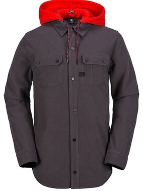 Volcom Hooded Worker Jacket Men’s Small Red Lined NWOT